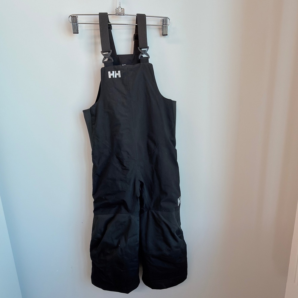 Helly Hansen Snow Bib Kids 4 Black Excellent PrimaLoft Insulated Overalls 40342